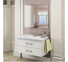 Зеркальный шкаф 100х80 см белый глянец Comforty Неаполь 00004139023