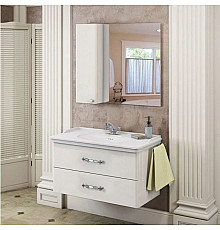 Зеркальный шкаф 100х80 см белый глянец Comforty Неаполь 00004139023