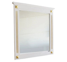Зеркало 80,6х86,2 см белый глянец золотая патина Comforty Палермо 00004143814