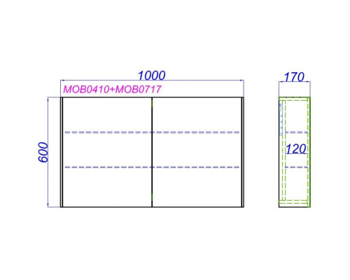 Заказать Зеркальный шкаф 100х60 см дуб балтийский Aqwella 5 Stars Mobi MOB0410/ MOB0717DB/ Z в магазине сантехники Santeh-Crystal.ru