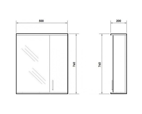 Заказать Зеркальный шкаф 50х76 см белый глянец Orange Диана Di-50ZS в магазине сантехники Santeh-Crystal.ru