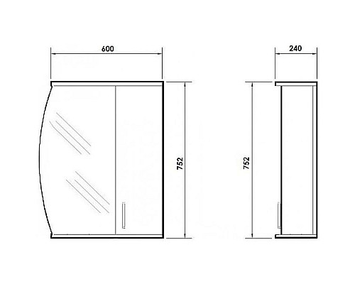 Купить Зеркальный шкаф 60х75,2 см белый глянец Orange Софи Si-60ZS в магазине сантехники Santeh-Crystal.ru
