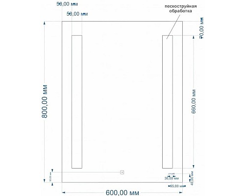 Заказать Зеркало 60х80 см Cersanit Base LU-LED020x60-b-Os в магазине сантехники Santeh-Crystal.ru