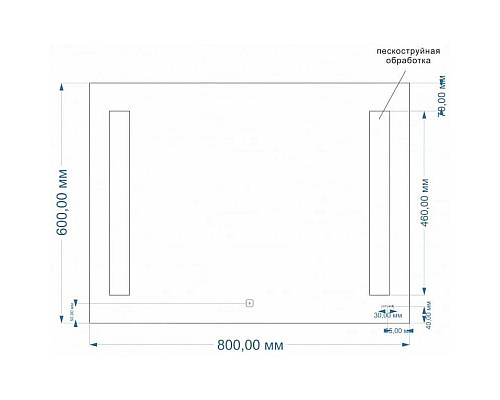 Заказать Зеркало 80х60 см Cersanit Base LU-LED020x80-b-Os в магазине сантехники Santeh-Crystal.ru