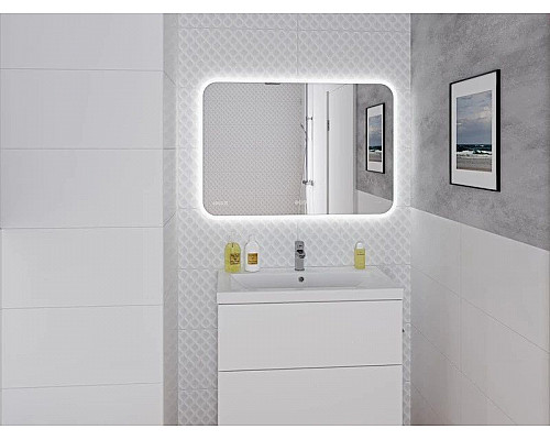 Приобрести Зеркало 80х55 см Cersanit Design Pro LU-LED051x80-p-Os в магазине сантехники Santeh-Crystal.ru