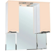 Зеркальный шкаф 90х100 см бежевый глянец/белый глянец Bellezza Альфа 4618815000076