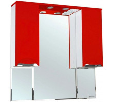 Зеркальный шкаф 90х100 см красный глянец/белый глянец Bellezza Альфа 4618815000038