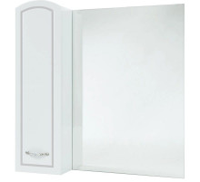 Зеркальный шкаф 68х80 см белый глянец серебряная патина L Bellezza Амелия 4610311002394