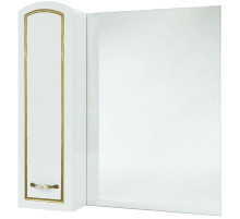Зеркальный шкаф 78х80 см белый глянец золотая патина L Bellezza Амелия 4610313002385