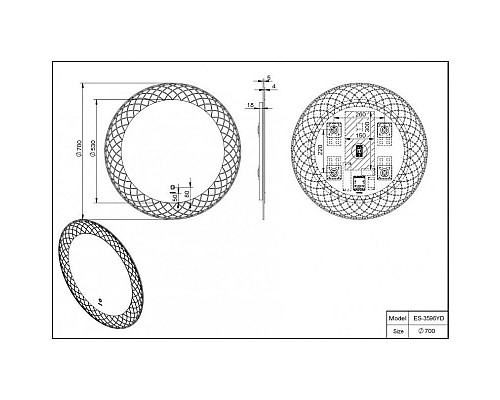 Купить Зеркало 70х70 см Esbano ES-3596 YD в магазине сантехники Santeh-Crystal.ru