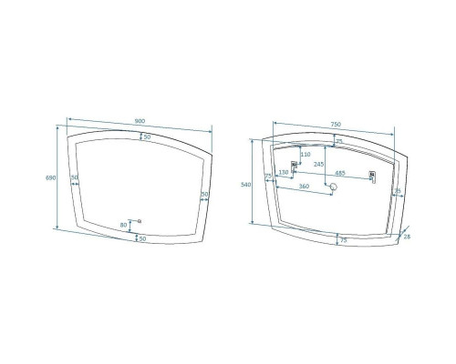 Заказать Зеркало 90х69 см Art&Max Roma AM-Rom-900-700-DS-F в магазине сантехники Santeh-Crystal.ru