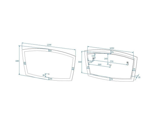 Приобрести Зеркало 120х69 см Art&Max Roma AM-Rom-1200-700-DS-F в магазине сантехники Santeh-Crystal.ru