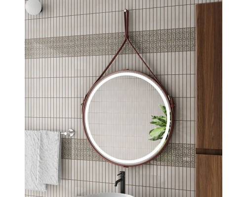 Купить Зеркало 65х65 см Art&Max Milan AM-Mil-650-DS-F-Brown в магазине сантехники Santeh-Crystal.ru