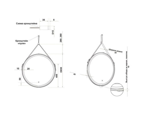 Купить Зеркало 65х65 см Art&Max Milan AM-Mil-650-DS-F-Brown в магазине сантехники Santeh-Crystal.ru
