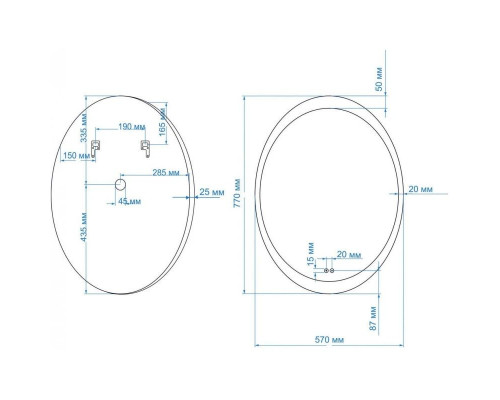 Заказать Зеркало 57х77 см Art&Max Ovale AM-Ova-570-770-DS-F-H в магазине сантехники Santeh-Crystal.ru