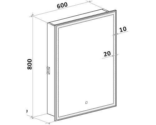 Купить Зеркальный шкаф 60х80 см белый R Art&Max Techno AM-Tec-600-800-1D-R-DS-F в магазине сантехники Santeh-Crystal.ru