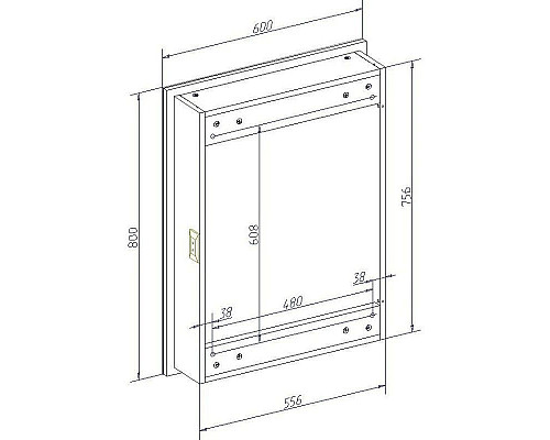 Заказать Зеркальный шкаф 60х80 см белый L Art&Max Techno AM-Tec-600-800-1D-L-DS-F в магазине сантехники Santeh-Crystal.ru