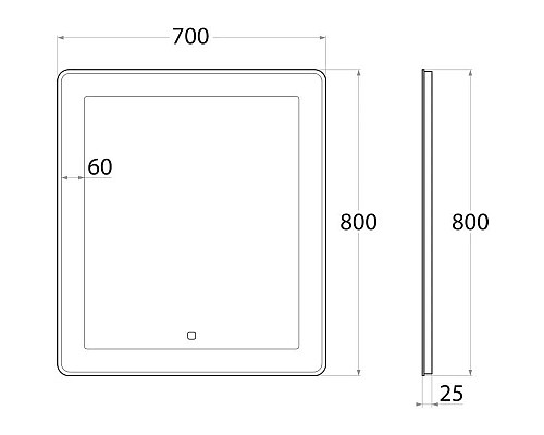 Купить Зеркало 70х80 см Art&Max Latina AM-Lat-700-800-DS-F в магазине сантехники Santeh-Crystal.ru