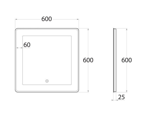 Купить Зеркало 60х60 см Art&Max Latina AM-Lat-600-600-DS-F в магазине сантехники Santeh-Crystal.ru