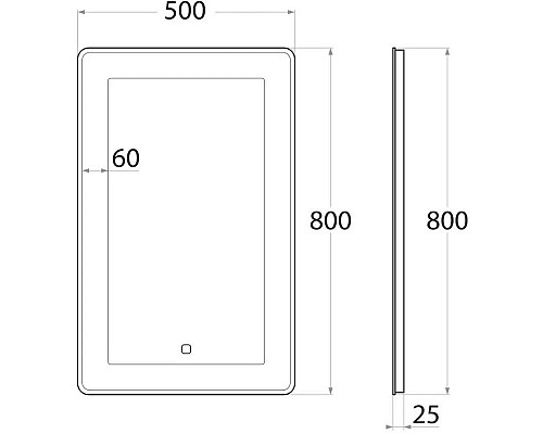 Приобрести Зеркало 50х80 см Art&Max Latina AM-Lat-500-800-DS-F в магазине сантехники Santeh-Crystal.ru
