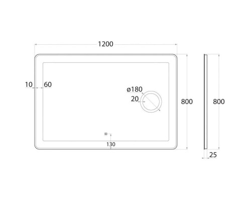 Заказать Зеркало 120х80 см Art&Max Latina AM-Lat-1200-800-DS-F-X3 в магазине сантехники Santeh-Crystal.ru