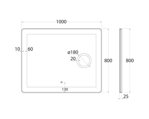 Заказать Зеркало 100х80 см Art&Max Latina AM-Lat-1000-800-DS-F-X3 в магазине сантехники Santeh-Crystal.ru