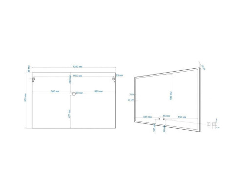 Заказать Зеркало 120х80 см Art&Max Arezzo AM-Are-1200-800-DS-FC-H-Nero в магазине сантехники Santeh-Crystal.ru