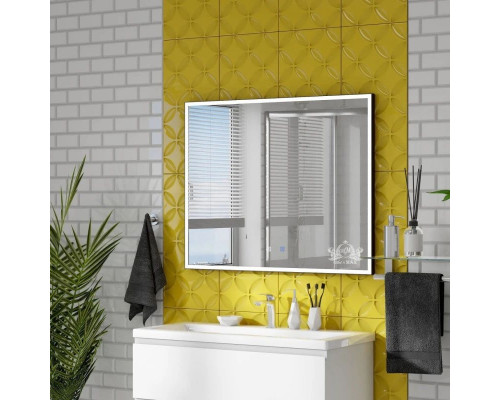 Заказать Зеркало 100х80 см Art&Max Arezzo AM-Are-1000-800-DS-FC-H-Nero в магазине сантехники Santeh-Crystal.ru