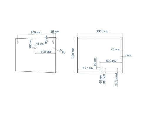 Заказать Зеркало 100х80 см Art&Max Arezzo AM-Are-1000-800-DS-FC в магазине сантехники Santeh-Crystal.ru