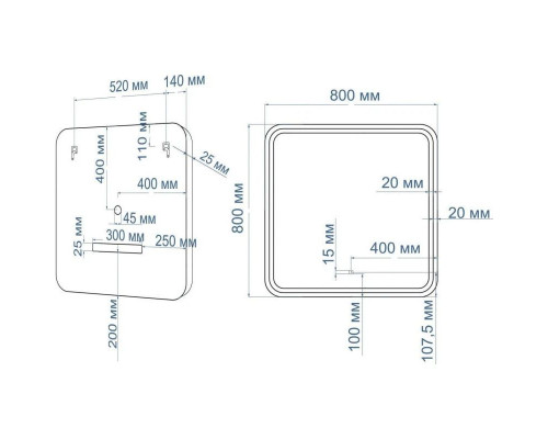 Заказать Зеркало 80х80 см Art&Max Genova AM-Gen-800-800-DS-F в магазине сантехники Santeh-Crystal.ru