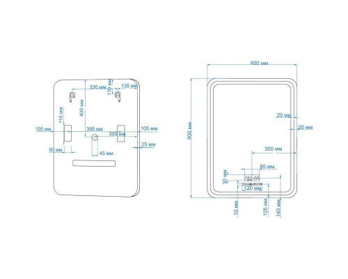 Приобрести Зеркало 60х80 см Art&Max Genova AM-Gen-600-800-S-F-MFP в магазине сантехники Santeh-Crystal.ru