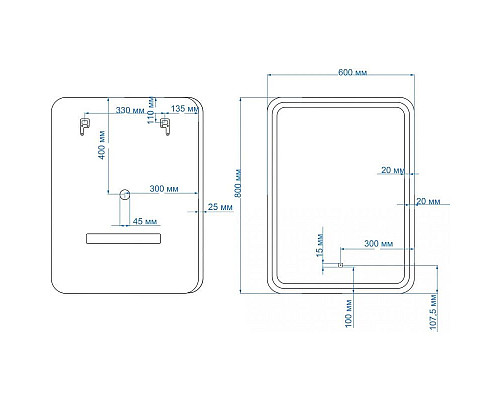 Купить Зеркало 60х80 см Art&Max Genova AM-Gen-600-800-DS-F в магазине сантехники Santeh-Crystal.ru