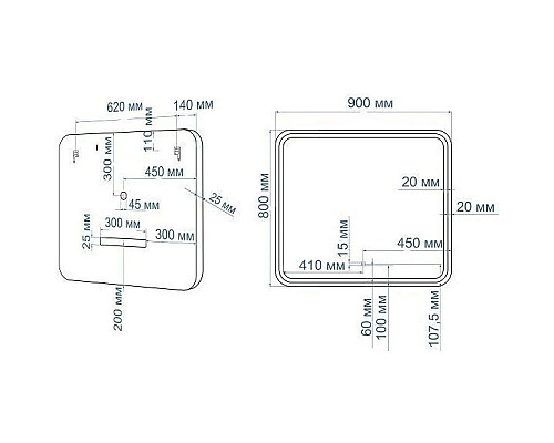 Купить Зеркало 90х80 см Art&Max Genova AM-Gen-900-800-DS-F в магазине сантехники Santeh-Crystal.ru