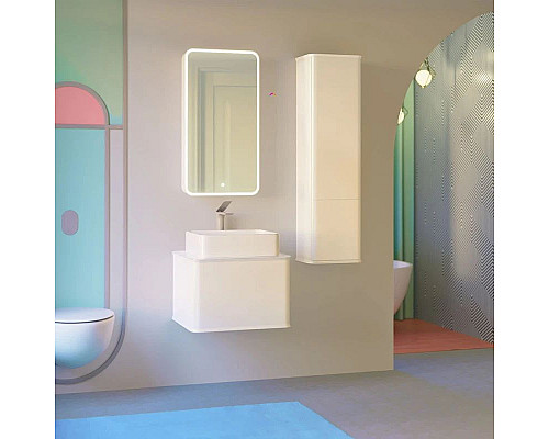 Santeh-Crystal.ru: Зеркальный шкаф 45,5х85,5 см белый жемчуг R Jorno Pastel Pas.03.46/W Заказать Зеркальный шкаф 45,5х85,5 см белый жемчуг R Jorno Pastel Pas.03.46/W в магазине сантехники Santeh-Crystal.ru