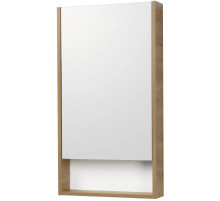 Зеркальный шкаф 45х85 см белый глянец/дуб рустикальный Акватон Сканди 1A252002SDZ90