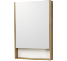 Зеркальный шкаф 55х85 см белый глянец/дуб рустикальный Акватон Сканди 1A252102SDZ90