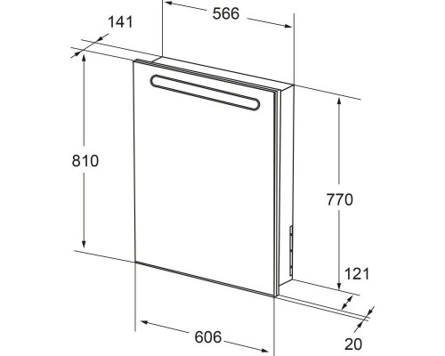 Приобрести Зеркальный шкаф черный глянец 60,6х81 см R Roca Victoria Nord Black Edition ZRU9000099 в магазине сантехники Santeh-Crystal.ru