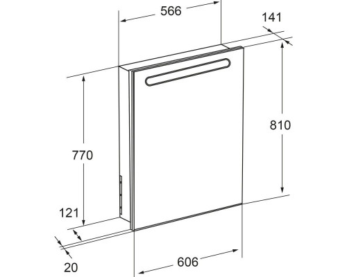 Заказать Зеркальный шкаф черный глянец 60,6х81 см L Roca Victoria Nord Black Edition ZRU9000098 в магазине сантехники Santeh-Crystal.ru