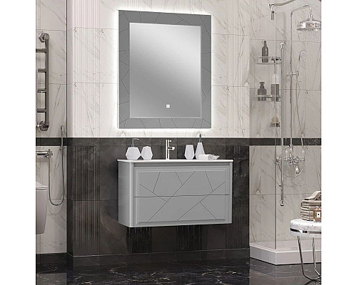 Santeh-Crystal.ru: Зеркало 90х100 см серый матовый Opadiris Луиджи 00-00000523 Заказать Зеркало 90х100 см серый матовый Opadiris Луиджи 00-00000523 в магазине сантехники Santeh-Crystal.ru