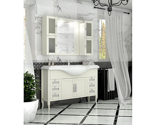 Santeh-Crystal.ru: Зеркальный шкаф 124х78 см слоновая кость Opadiris Мираж Купить Зеркальный шкаф 124х78 см слоновая кость Opadiris Мираж в магазине сантехники Santeh-Crystal.ru