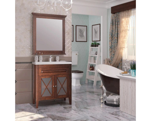 Купить Зеркало 80х88 см светлый орех Opadiris Палермо 00-00002352 в магазине сантехники Santeh-Crystal.ru