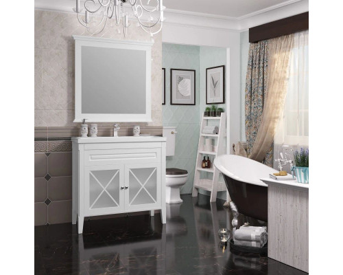 Заказать Зеркало 90х88 см белый матовый Opadiris Палермо Z0000008548 в магазине сантехники Santeh-Crystal.ru