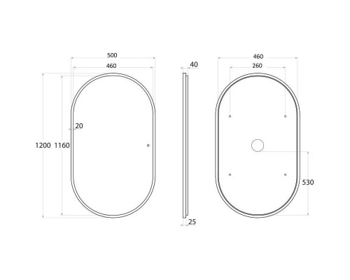 Заказать Зеркало 50х120 см Art&Max Bari AM-Bar-500-1200-DS-F-White в магазине сантехники Santeh-Crystal.ru