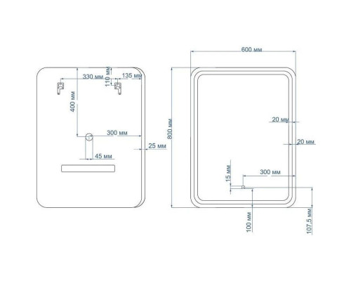 Купить Зеркало 60х80 см Art&Max Genova AM-Gen-600-800-DS-F-H в магазине сантехники Santeh-Crystal.ru