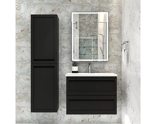 Купить Зеркальный шкаф 60х80 см черный матовый Art&Max Techno AM-Tec-600-800-1D-DS-F-Nero в магазине сантехники Santeh-Crystal.ru