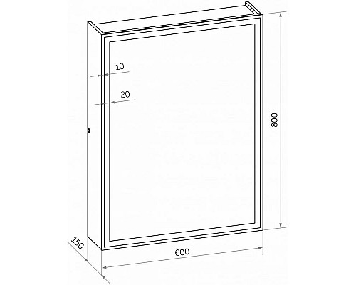 Купить Зеркальный шкаф 60х80 см черный матовый Art&Max Techno AM-Tec-600-800-1D-DS-F-Nero в магазине сантехники Santeh-Crystal.ru