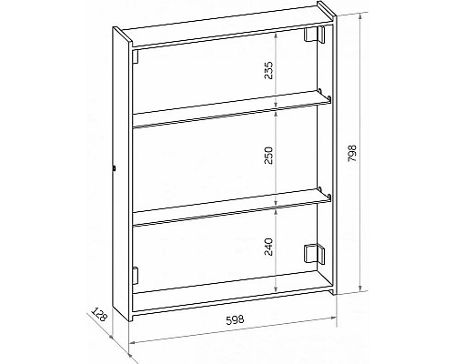 Купить Зеркальный шкаф 60х80 см черный матовый Art&Max Techno AM-Tec-600-800-1D-DS-F-Nero в магазине сантехники Santeh-Crystal.ru