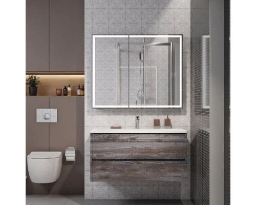 Приобрести Зеркальный шкаф 100х80 см черный матовый Art&Max Techno AM-Tec-1000-800-2D-F-Nero в магазине сантехники Santeh-Crystal.ru