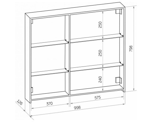 Приобрести Зеркальный шкаф 100х80 см черный матовый Art&Max Techno AM-Tec-1000-800-2D-F-Nero в магазине сантехники Santeh-Crystal.ru