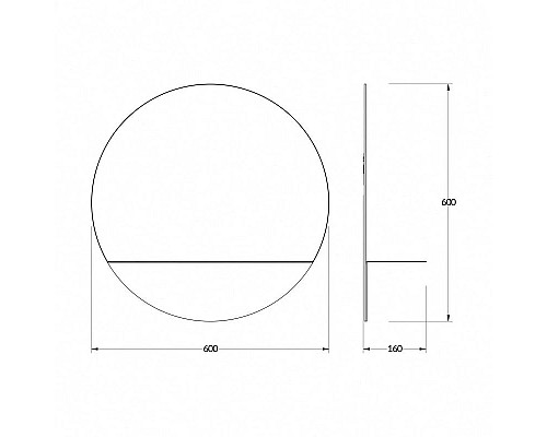 Купить Зеркало 60х60 см черный Evoform Shadow BY 0561 в магазине сантехники Santeh-Crystal.ru